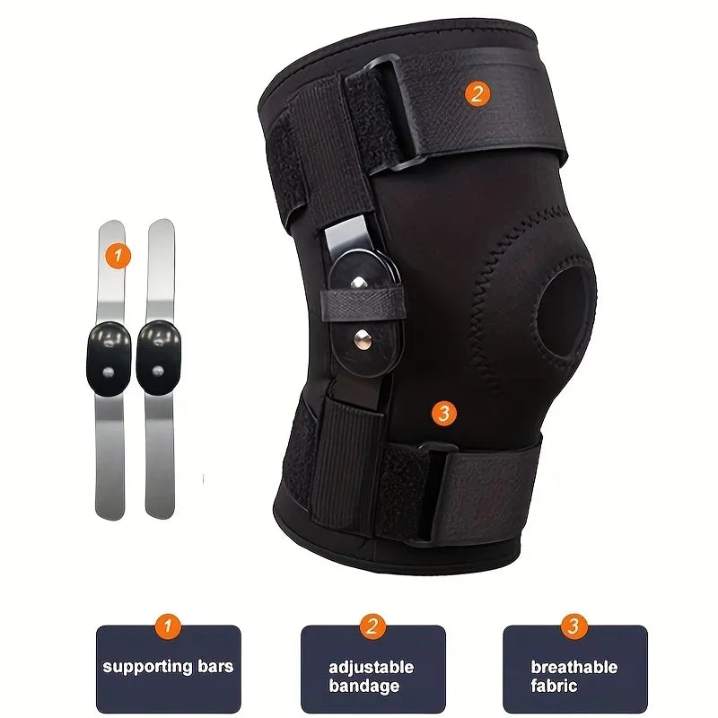 Adjustable Knee Brace with Side Stabilizers & Gel Pads for Joint Support