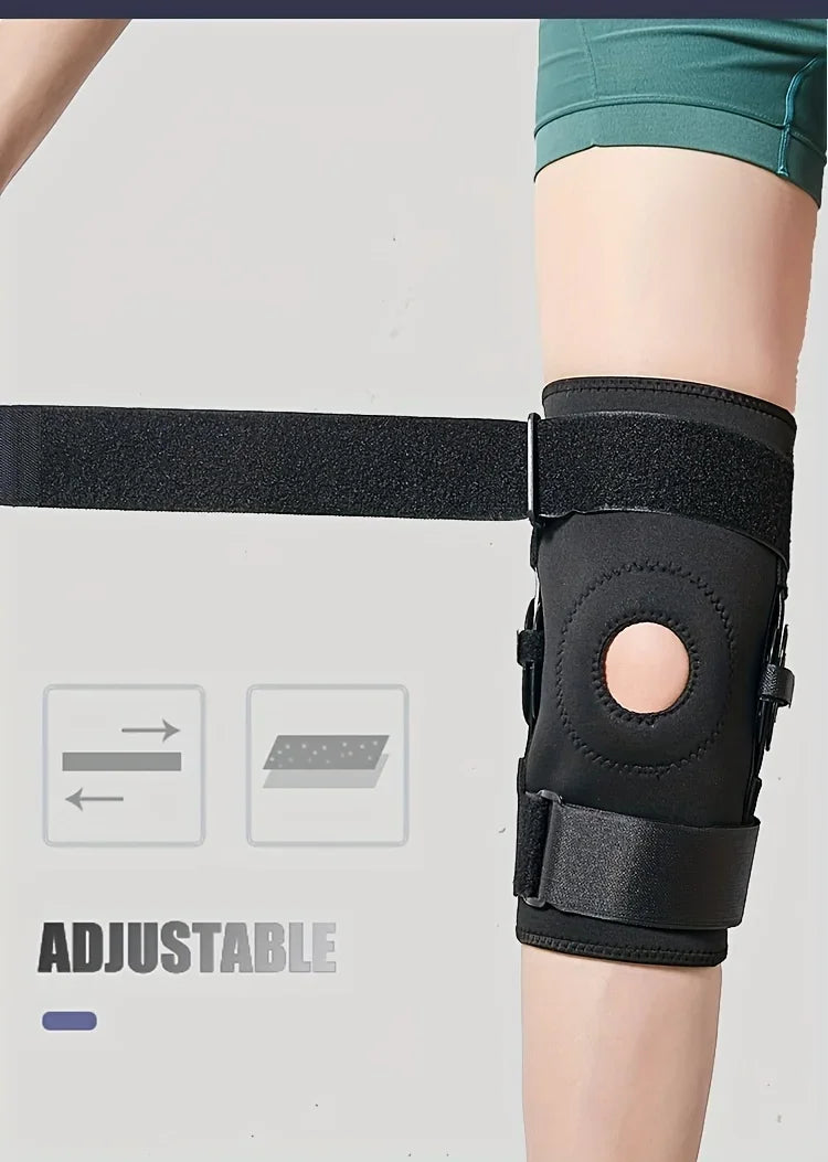Adjustable Knee Brace with Side Stabilizers & Gel Pads for Joint Support