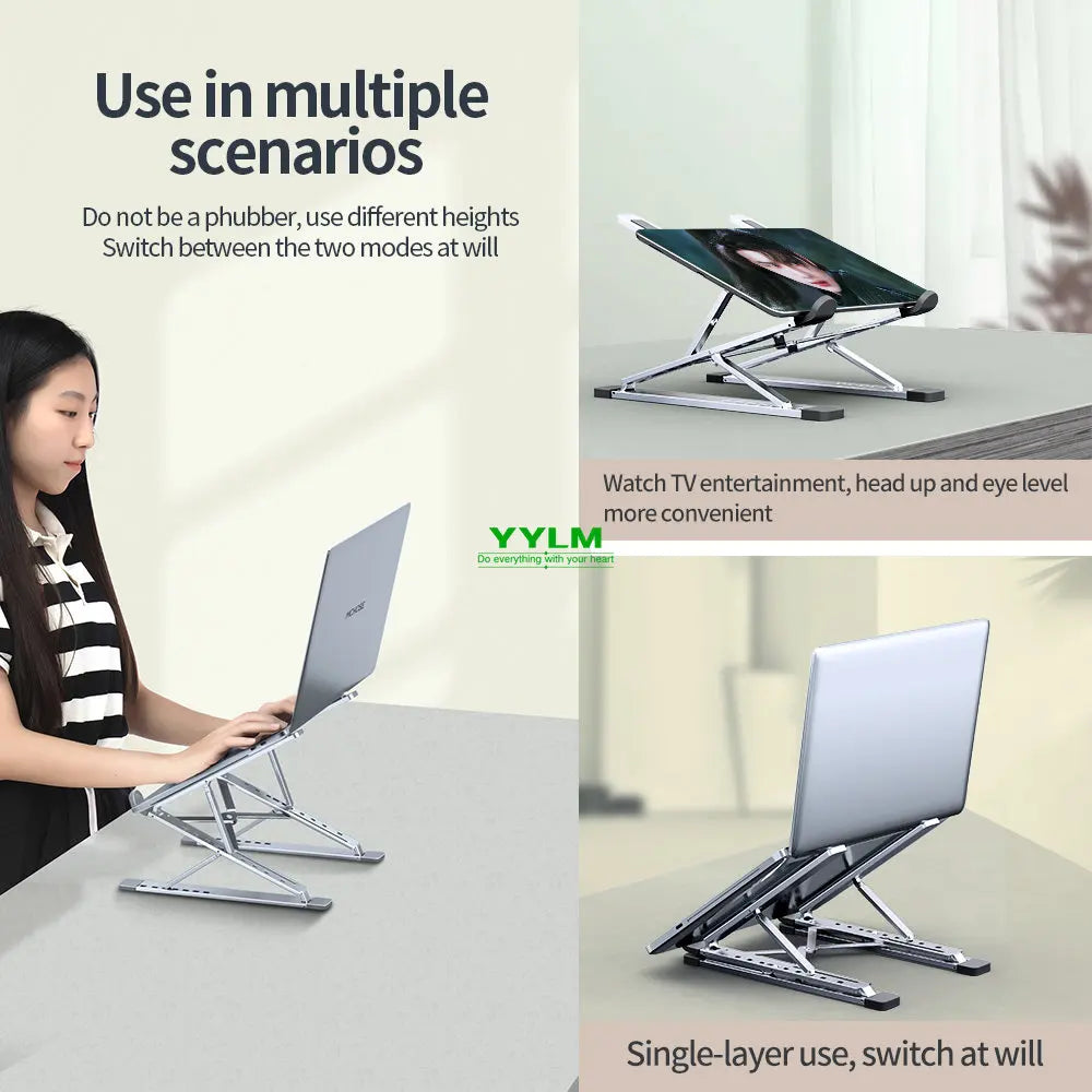 Yylmone yylm n8 aluminiowy stojak na laptopa – ergonomiczny, przenośny, regulowany