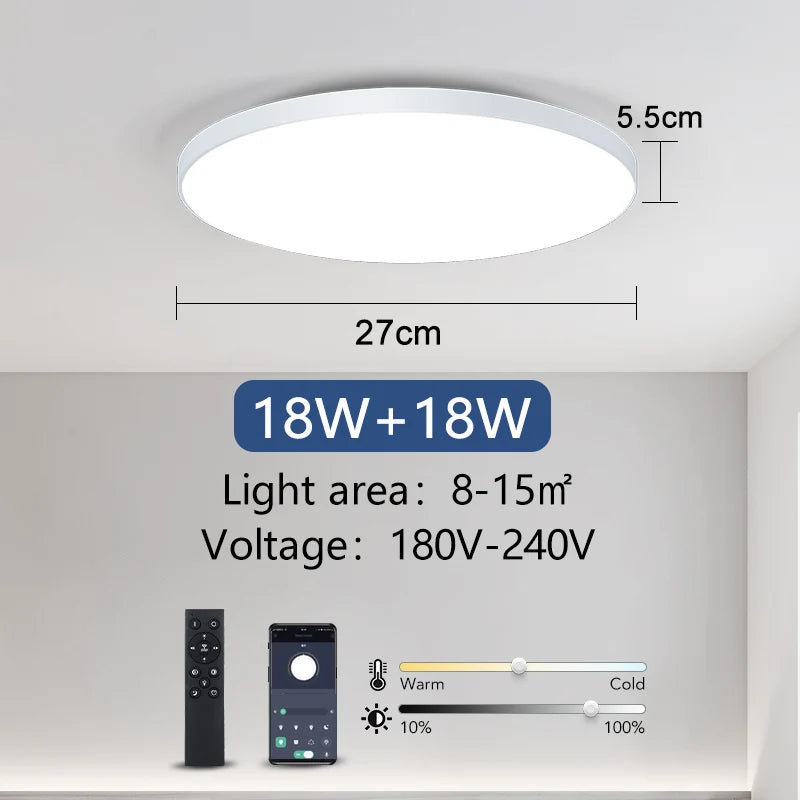 MARPOU Dimmable LED Ceiling Lamp - Modern Bedroom Lighting