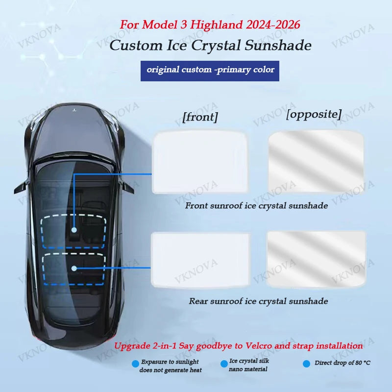 Osłona przeciwsłoneczna dachu tesla model 3 y highland juniper 2025 – ochrona uv