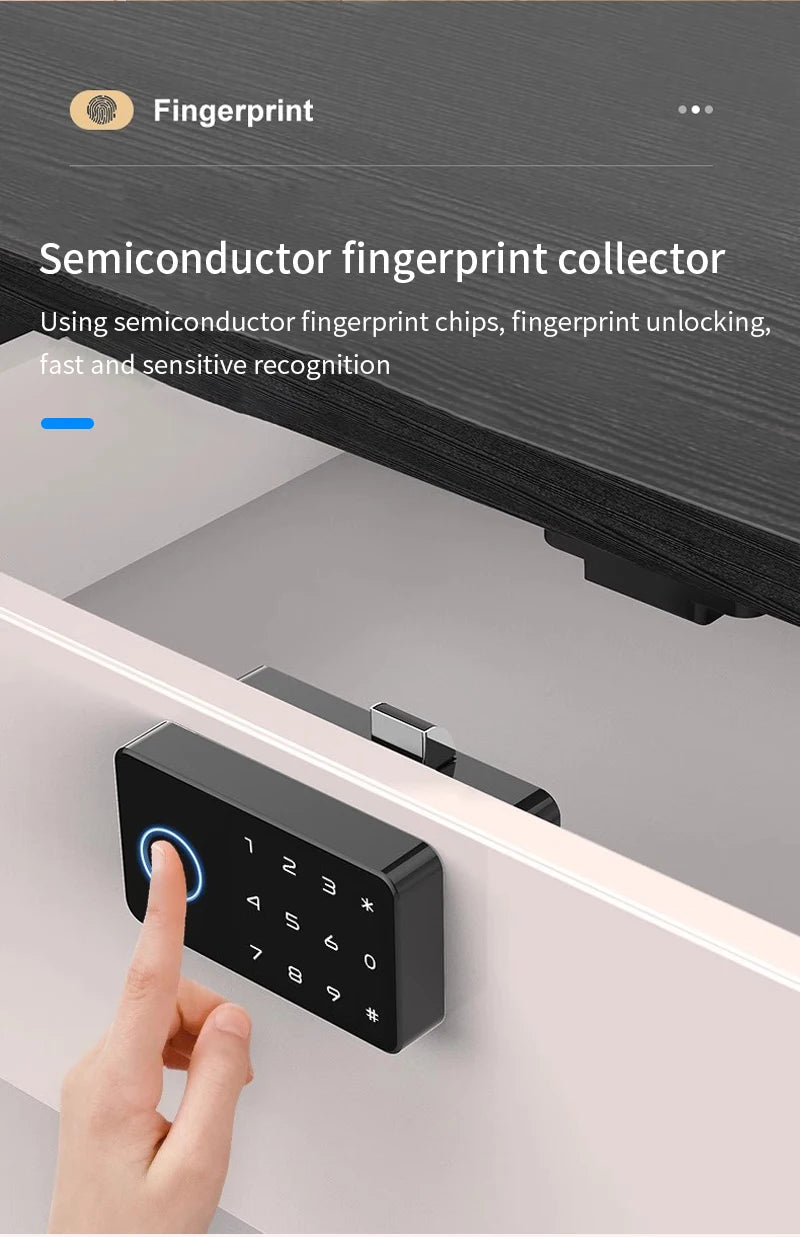 Invisible Biometric Drawer Lock - Smart Bluetooth & IC Card Security