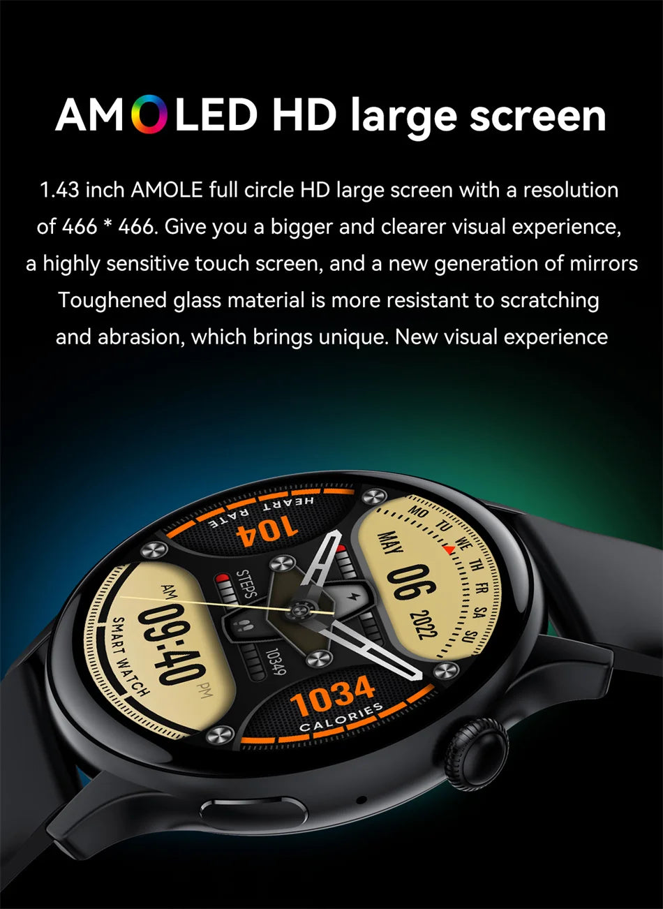 Damski elegancki smartwatch amoled z gps i rozmowami bluetooth