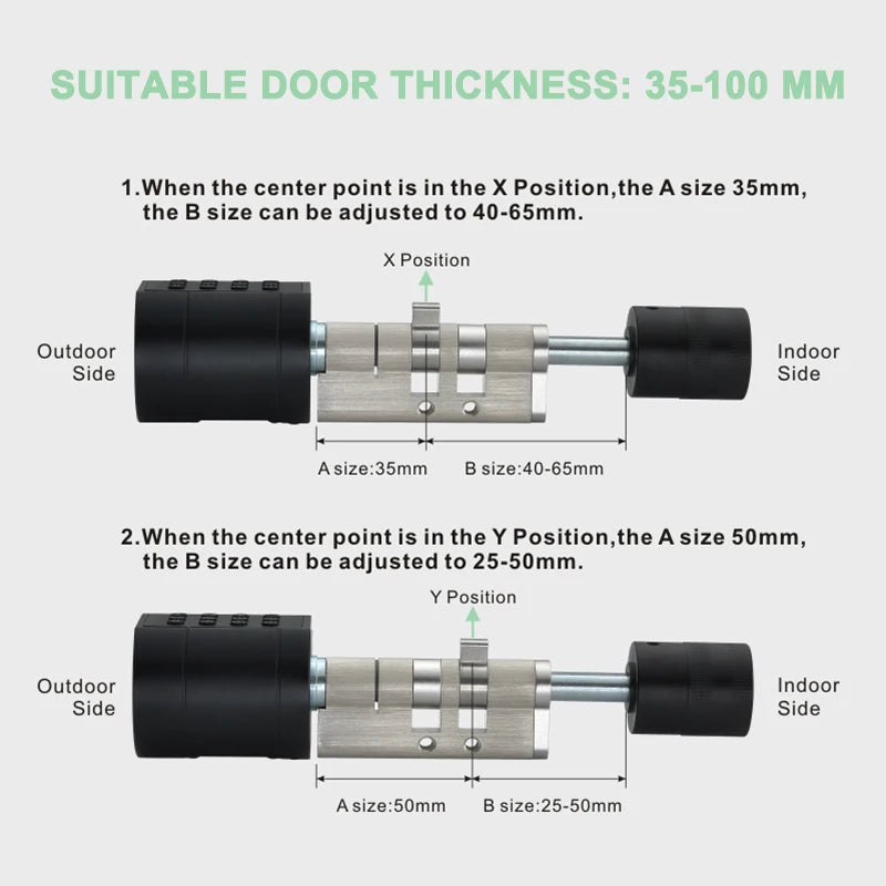 Tuya Smart Biometric Door Lock Cylinder - Keypad & App Access