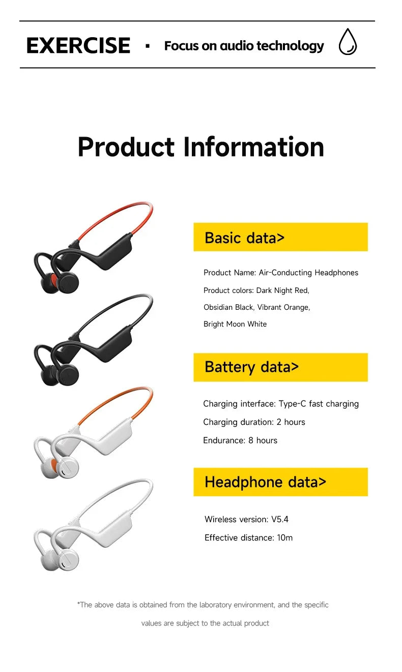 Zestaw słuchawkowy 2026 bone conduction: bezprzewodowe słuchawki sportowe ipx8 do pływania z mikrofonem