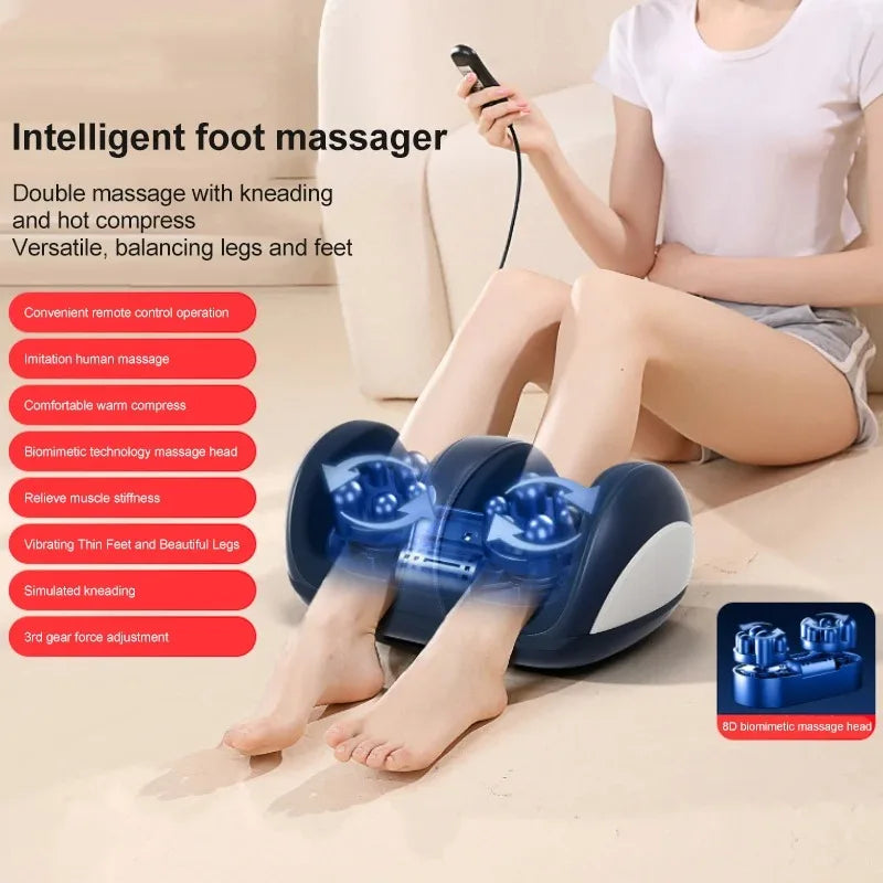 Extra Large Electric Foot & Calf Massager with Heat, Shiatsu & Kneading | Deep Muscle Relief
