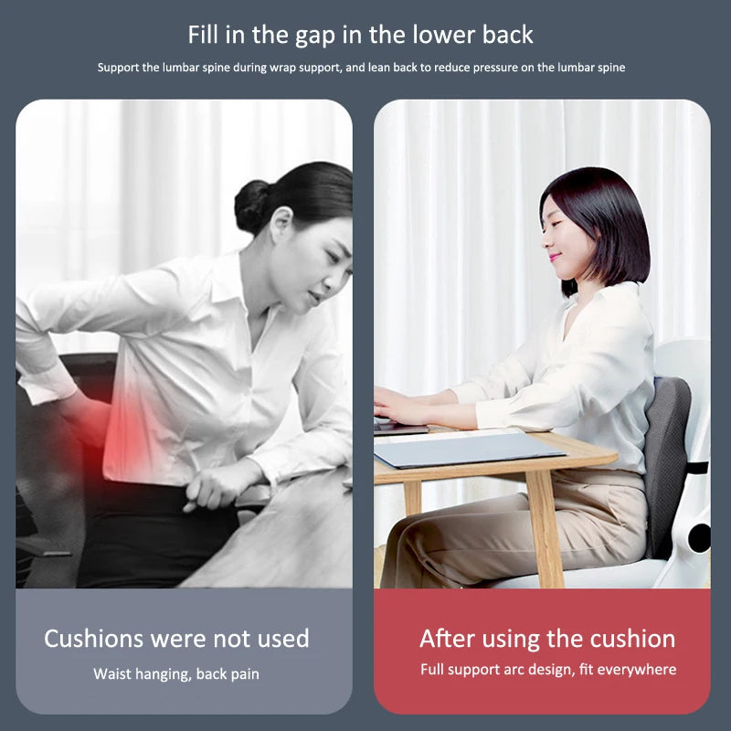 Vabena Orthopedic Memory Foam Seat Cushion Set - Coccyx & Lumbar Support