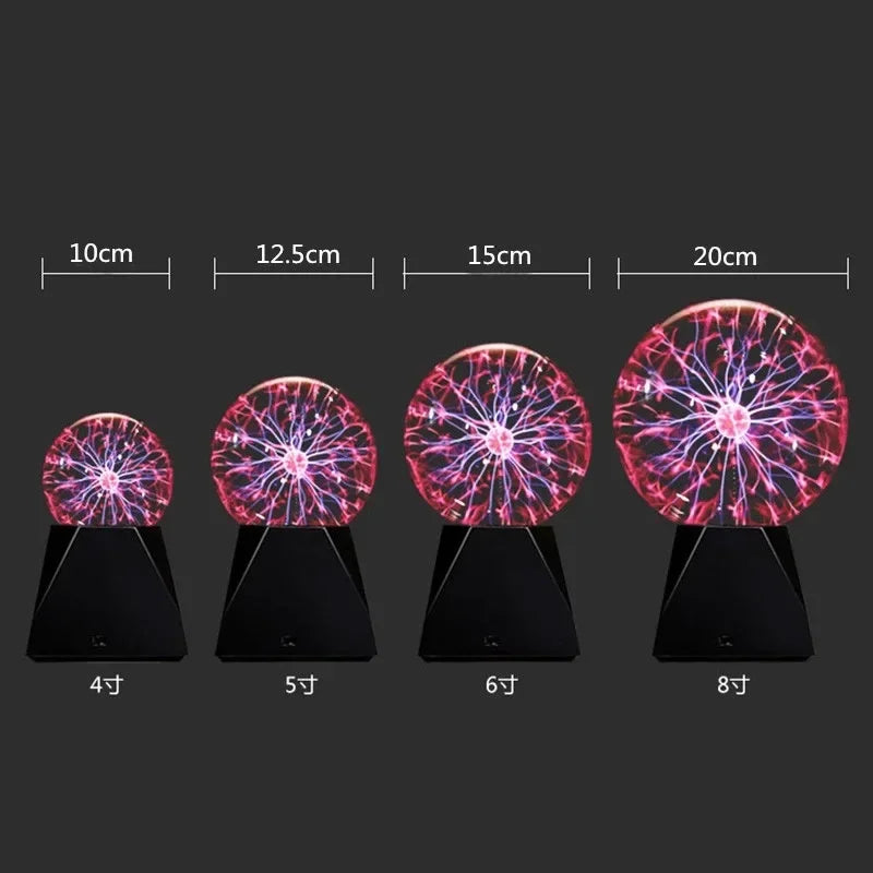 Lampa plazmowa 8 cali kontrolowana dźwiękiem - dotykowa lampka nocna led