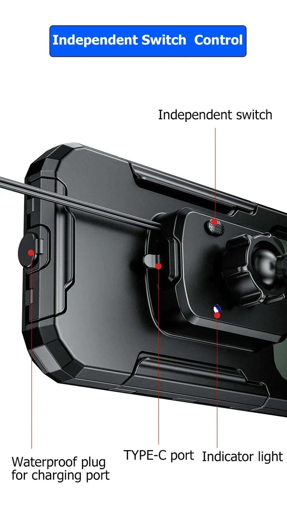 Uchwyt na telefon z ładowarką bezprzewodową do motocykla - szybkie ładowanie qc 3.0