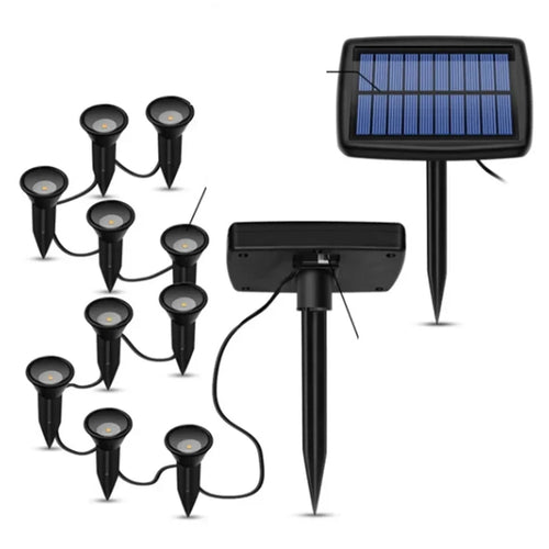 10-w-1 solarne lampy ogrodowe rgb - wodoodporne reflektory zewnętrzne ip65