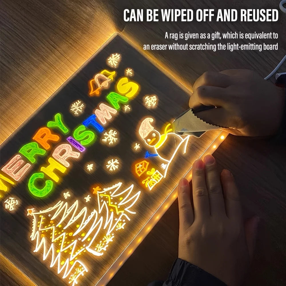 Tablica led do notatek i lampka nocna | plansza do rysowania rgb dla dzieci