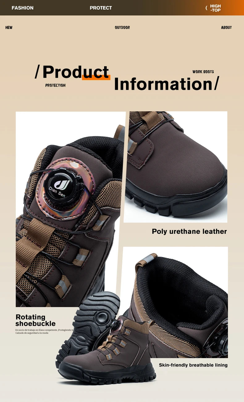 Waterproof Steel Toe Industrial Work Boots - Ultimate Protection