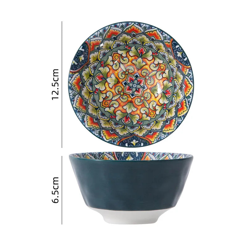 Bohemia Retro Ceramic Tableware Set for 4 | Elegant Dining