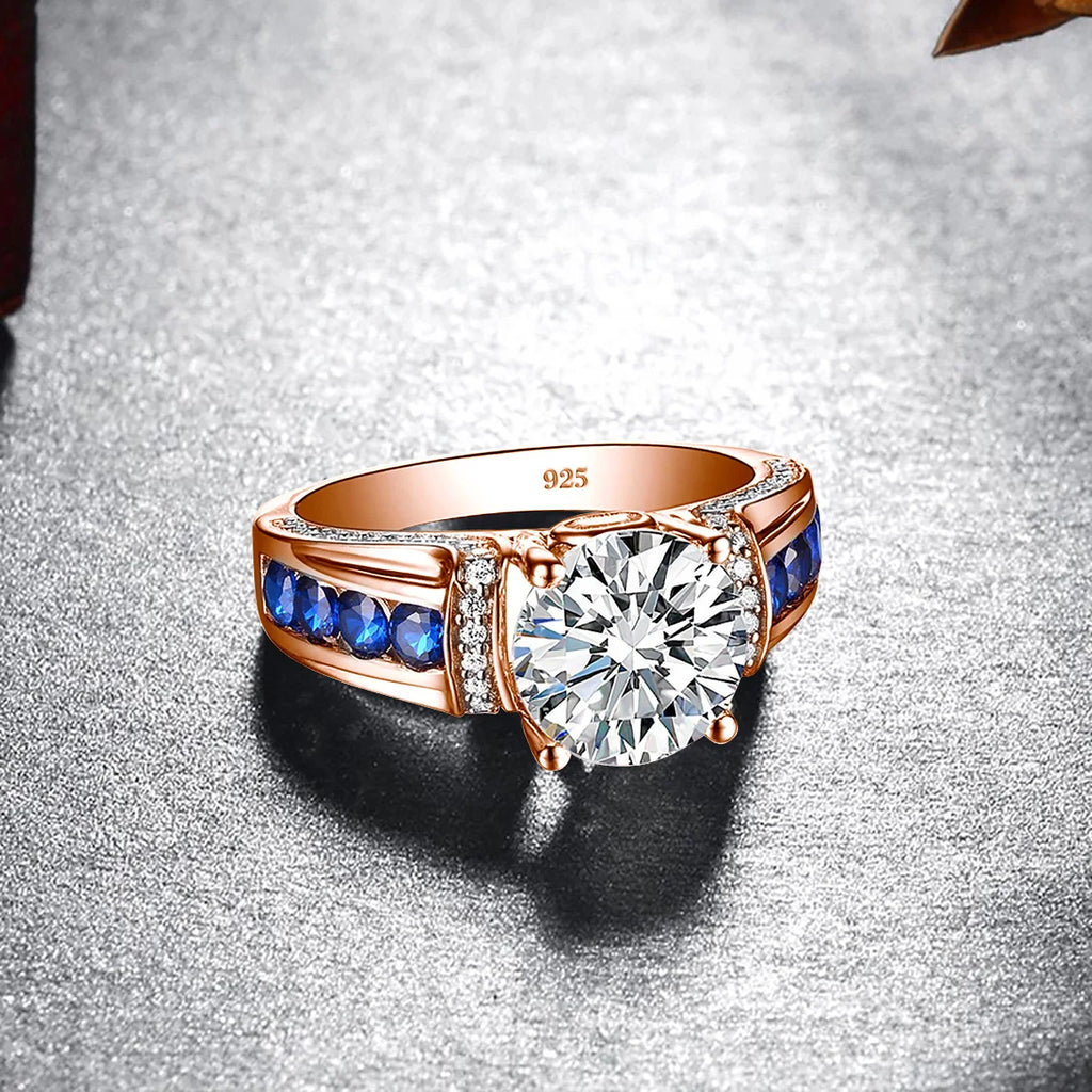 Certyfikowany pierścionek z moissanitem 2ct d vvs1 - elegancja srebra próby 925