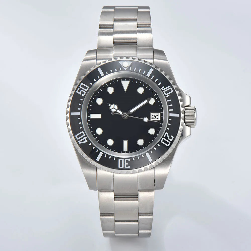 Męski 44mm zegarek automatyczny mechaniczny deep sea