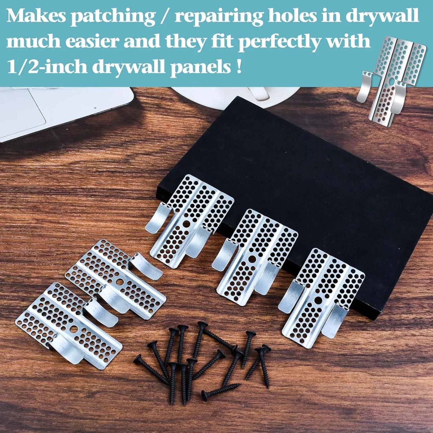Heavy-Duty Drywall Repair Clips Kit - 10/20 Pcs with Screws for Wood & Steel Studs