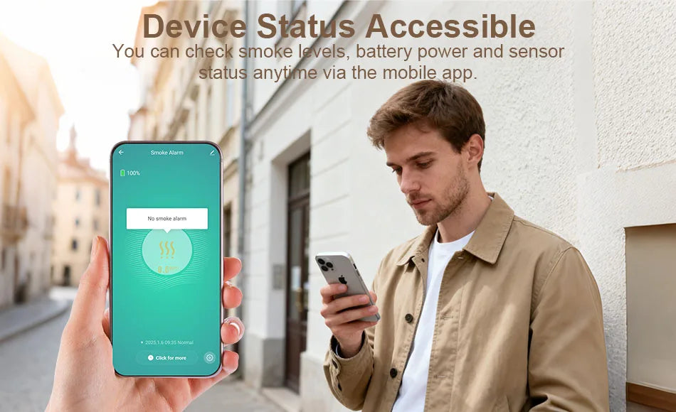Inteligentny czujnik dymu zigbee wifi do bezpieczeństwa domu tuya smart life