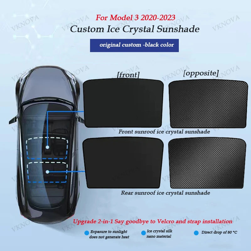 Osłona przeciwsłoneczna dachu tesla model 3 y highland juniper 2025 – ochrona uv