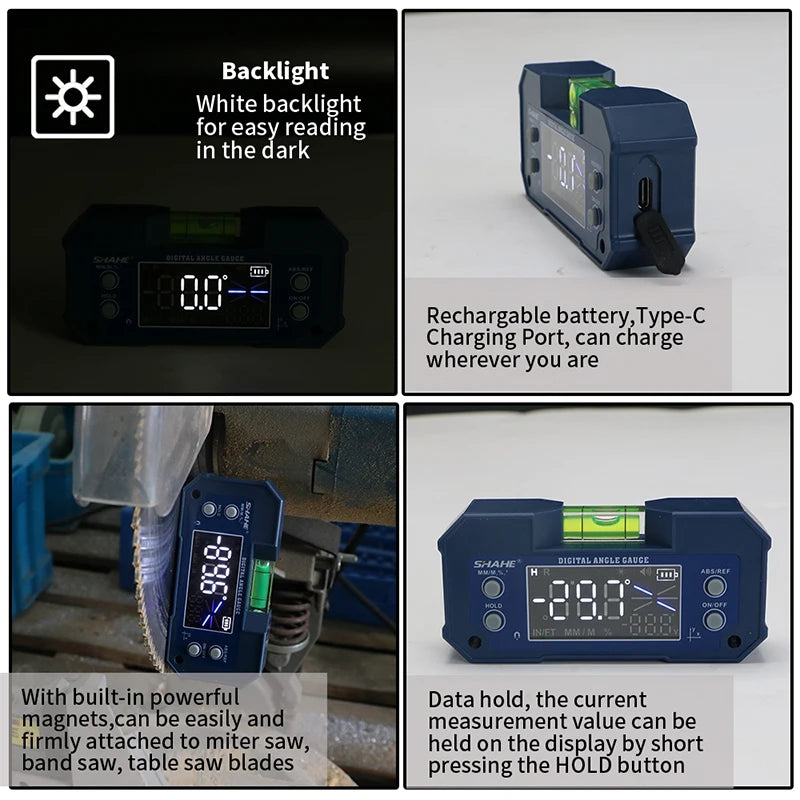 SHAHE MINI Magnetic Digital Inclinometer & Angle Finder - Dual Axis