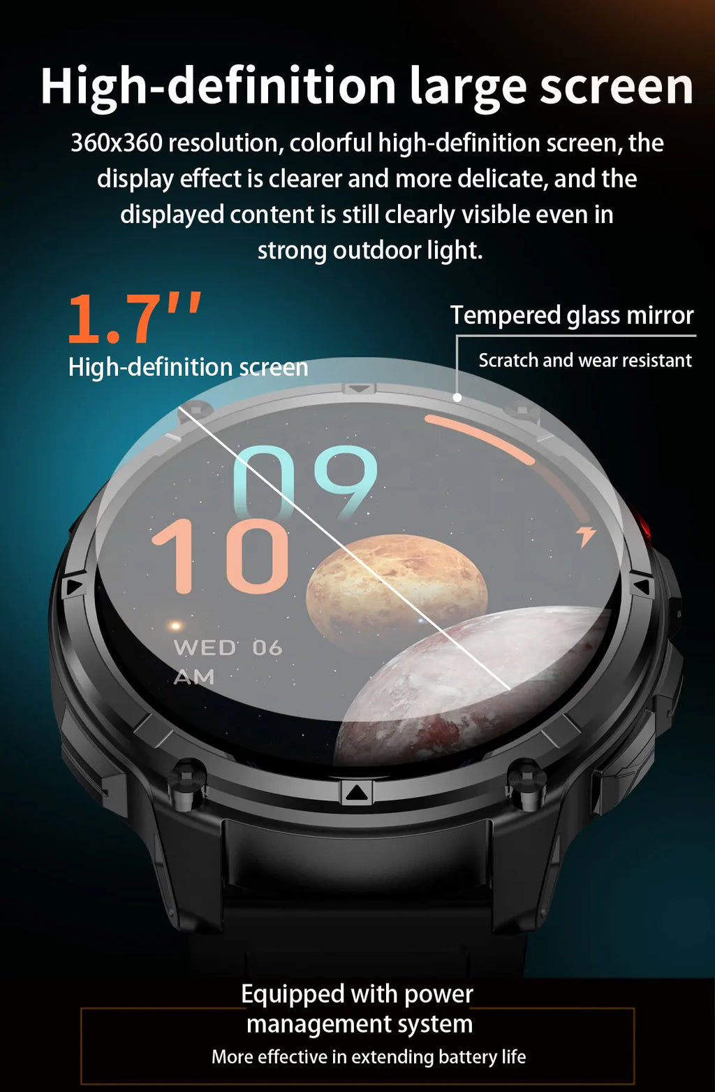 T-rex3 pro smartwatch | bateria 1100mah, gps, wodoodporny 5atm, wojskowy standard
