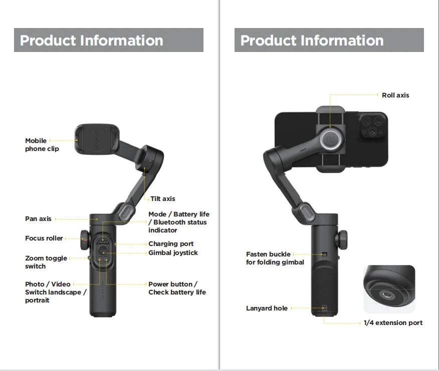 Aochuan smartxe 3-osiowy stabilizator gimbalowy do smartfonów