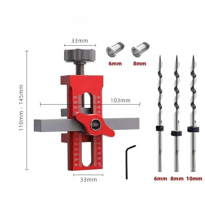 Cabinet Door Leveling & Installation Jig - 2-in-1 Positioning & Drilling Tool