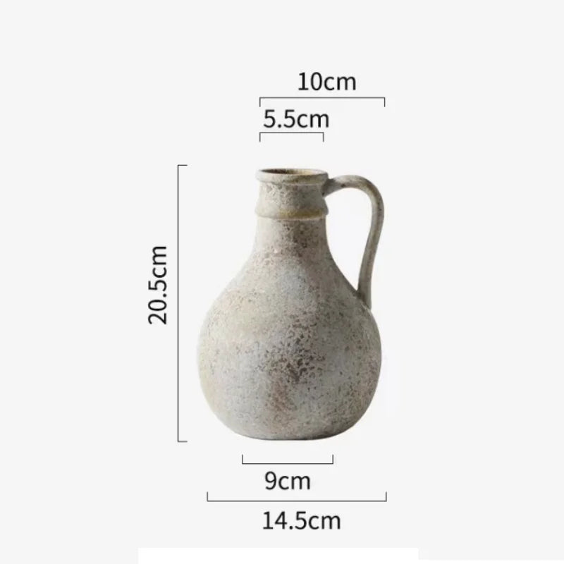Wazon ceramiczny ręcznie wykonany vintage | akcent ozdobny do domu 25.8cm