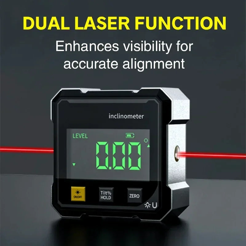 Digital Inclinometer with Dual Magnets & Laser Levels