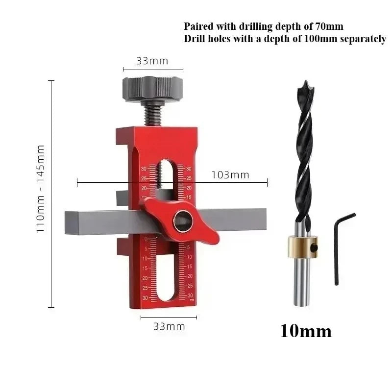 Cabinet Door Leveling & Installation Jig - 2-in-1 Positioning & Drilling Tool