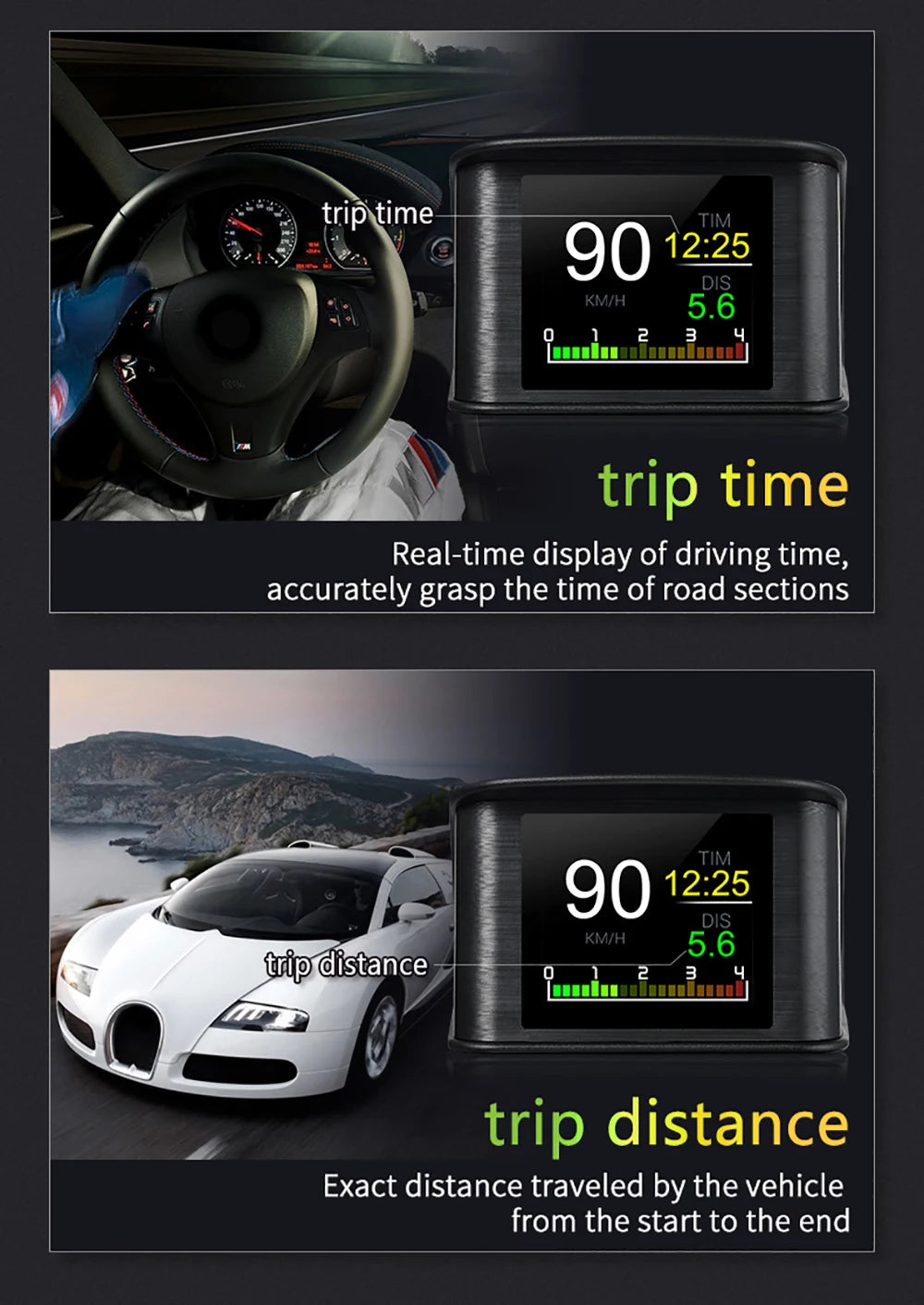 P10 pro wyświetlacz hud obd2 - inteligentny licznik cyfrowy prędkościomierz