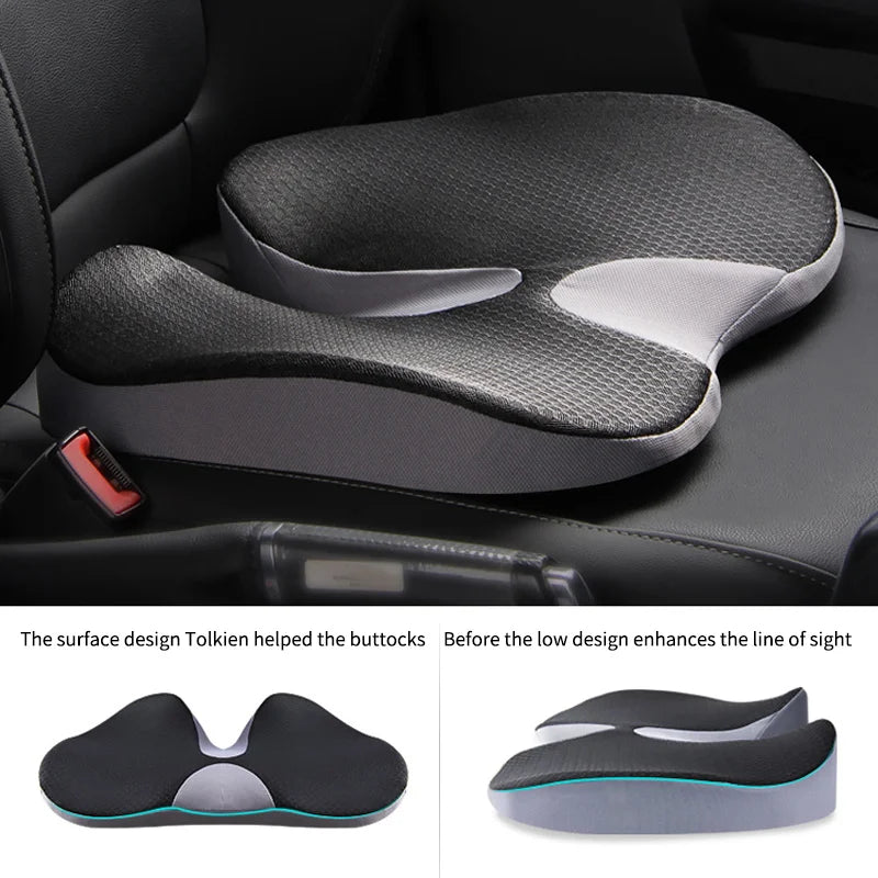 Orthopedic Memory Foam Seat Cushion for Tailbone, Sciatica & Prostate Relief | Non-Slip Pad