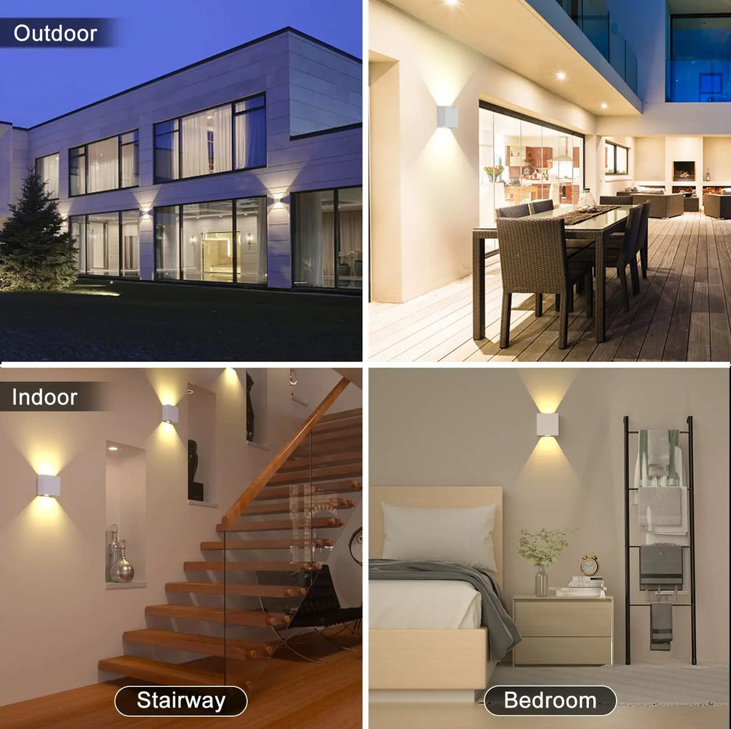 KICAAO 6W LED Wall Sconces - Modern Indoor & Outdoor IP65 Lighting