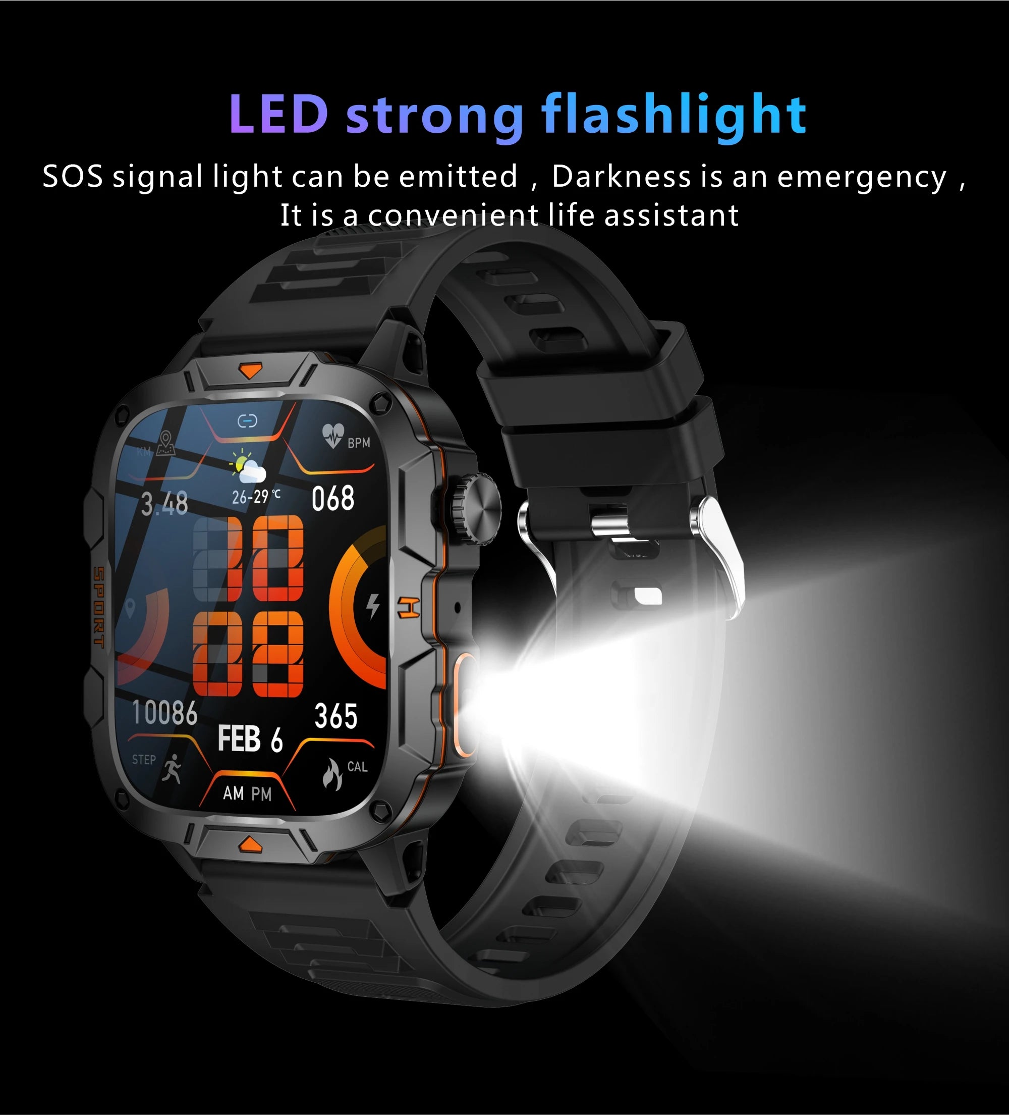 Wojskowy smartwatch dla mężczyzn | wyświetlacz amoled | taktyczny zegarek 5atm