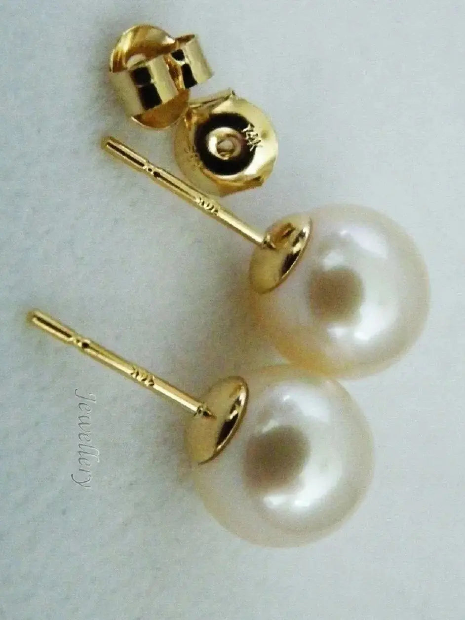 Authentic Japanese Akoya Pearl Earrings | 14K Gold Fine Jewelry