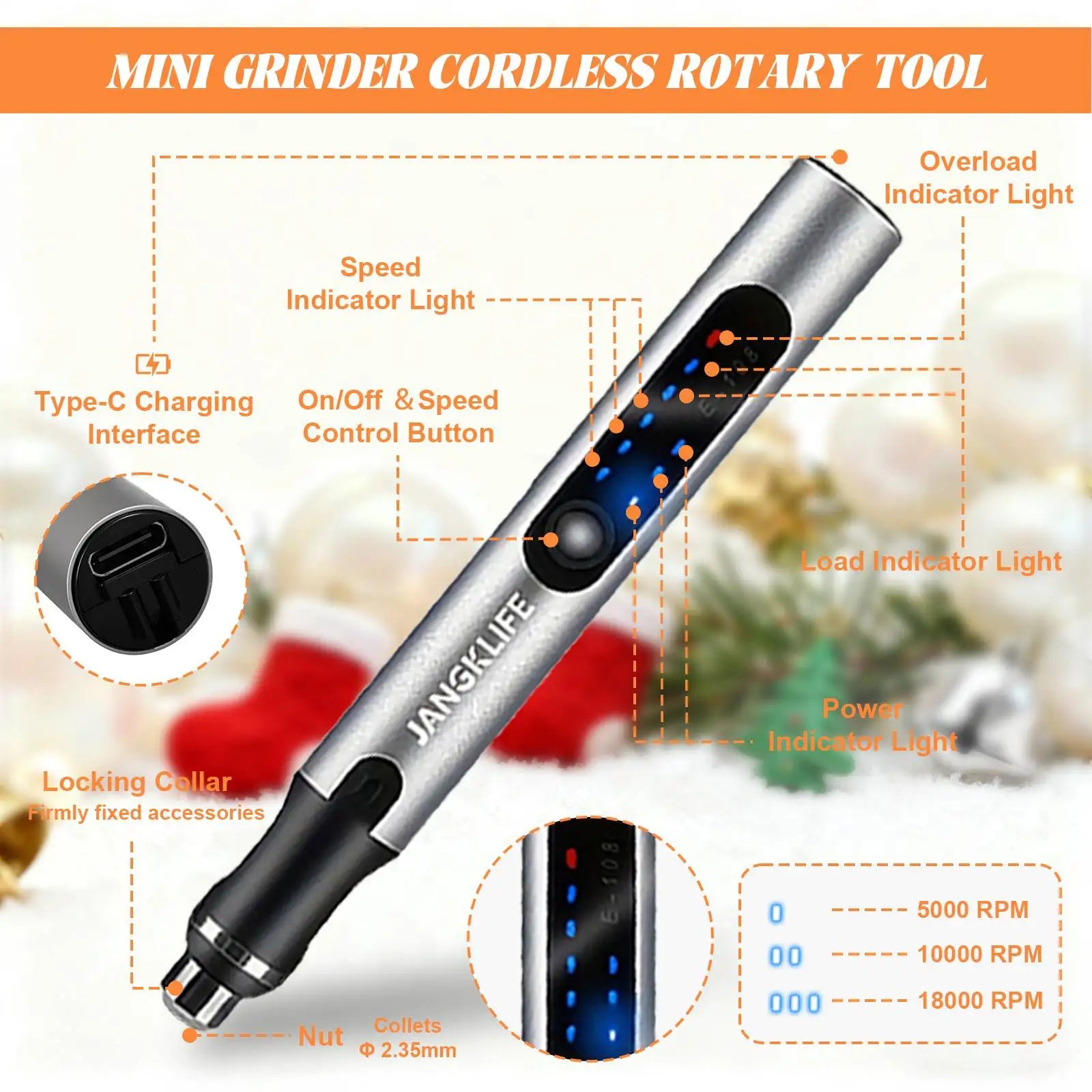 JANGKLIFE USB Cordless Rotary Tool Kit - Engraving Pen for Wood, Metal, Jewelry, Glass