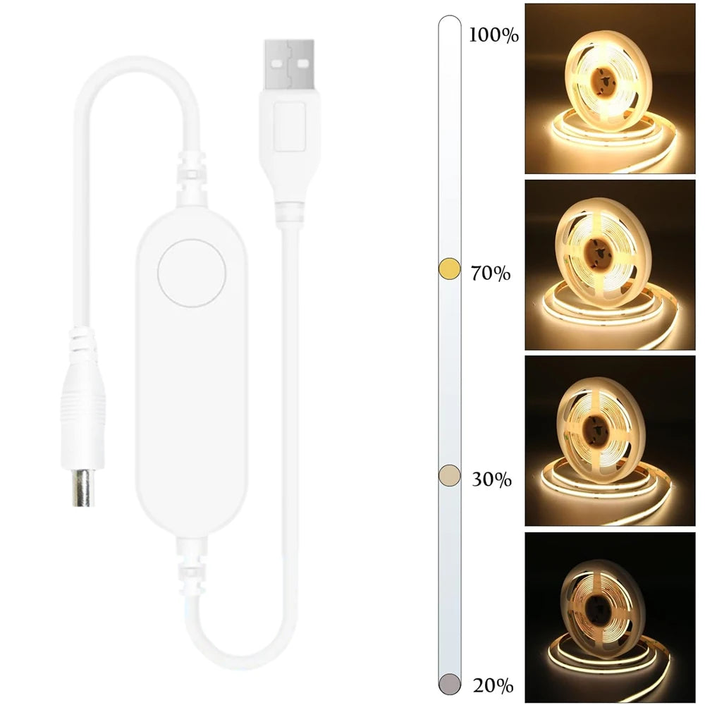 CENFAYA USB Tuya Zigbee COB LED Strip 1m/2m | Smart Home Lighting