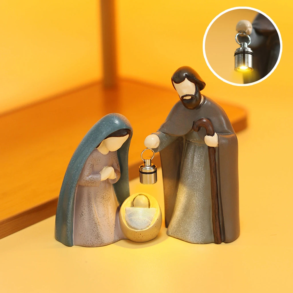 Luminous Nativity Scene Ornament Set - Holiday Decor