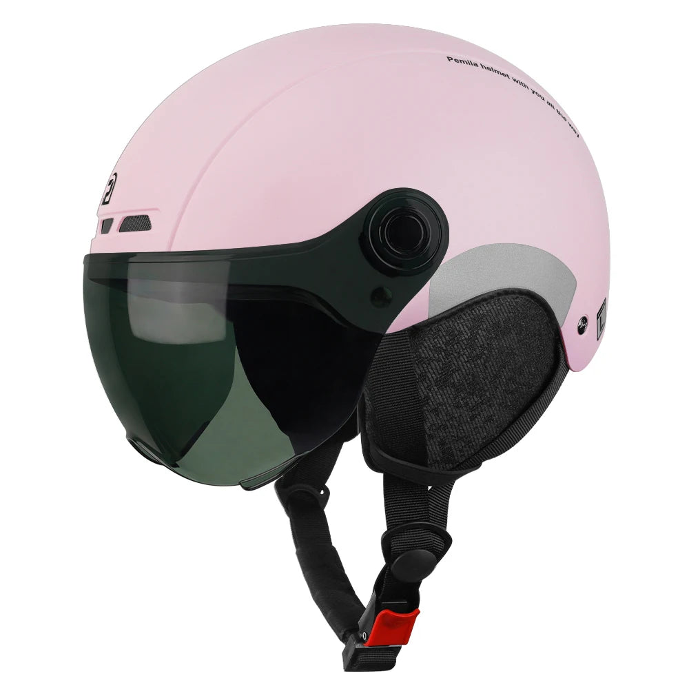 Kask rowerowy pemila z goglami, ochroną uszu i odblaskami - dla dorosłych mtb szosa e-bike