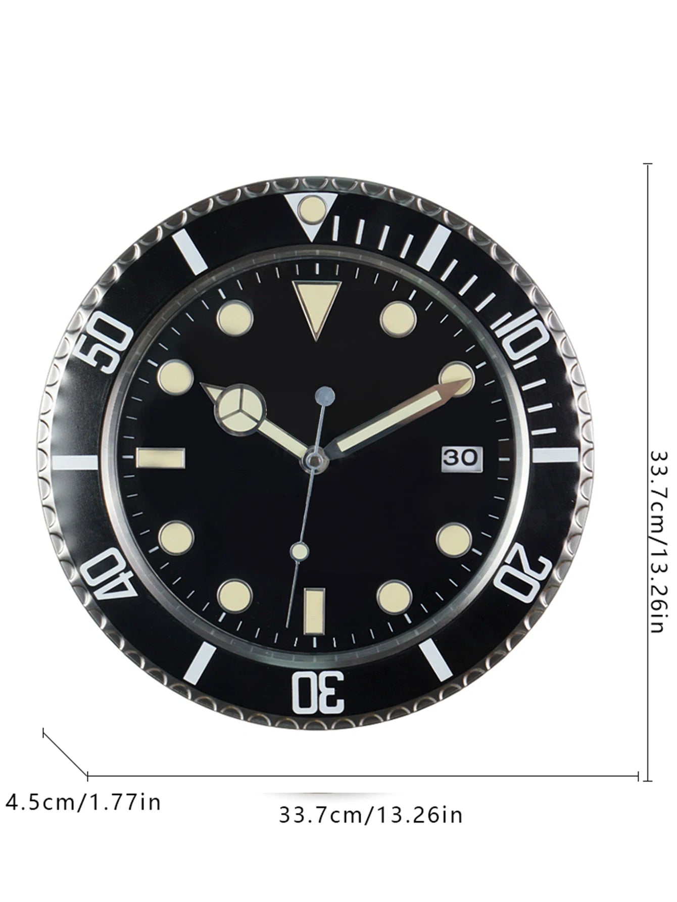 Luxury Modern Metal Wall Clock with Digital Luminescence