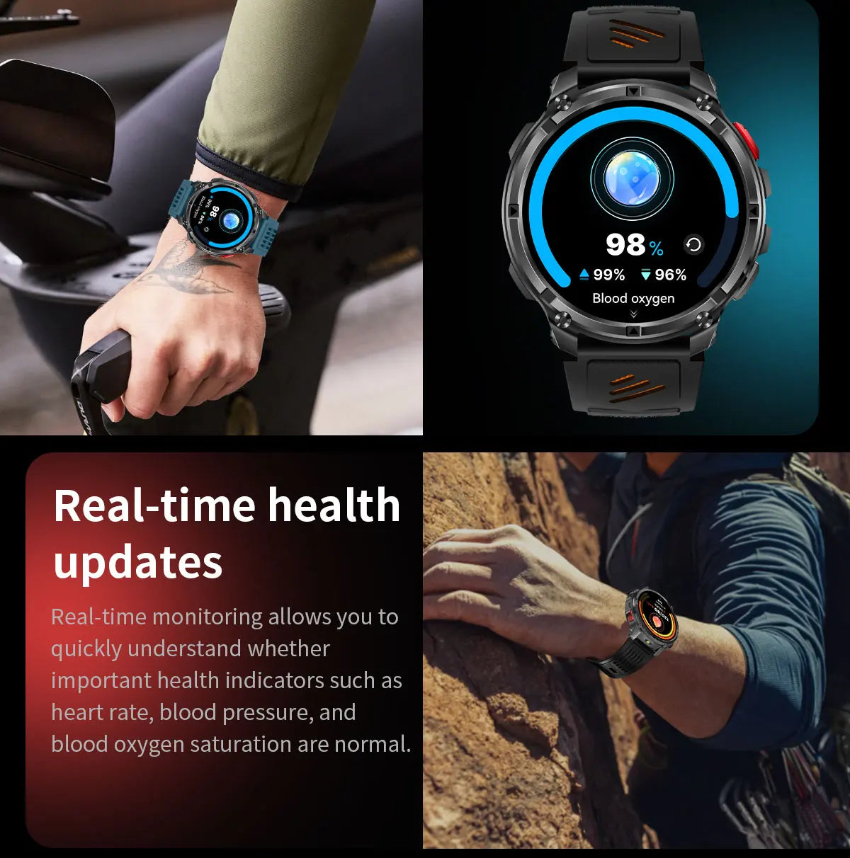 T-rex3 pro smartwatch | bateria 1100mah, gps, wodoodporny 5atm, wojskowy standard