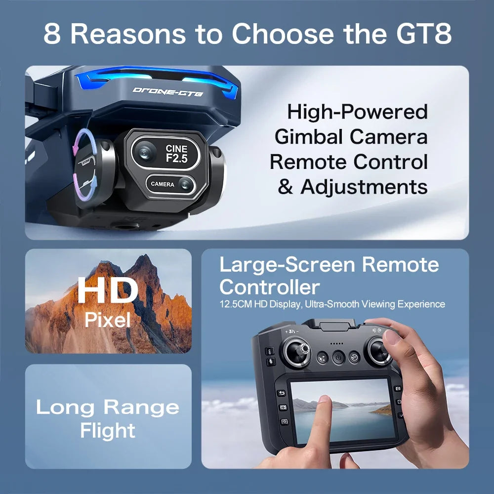 Lenovo GT8 Drone | Pro 8K Dual Camera GPS FPV Quadcopter