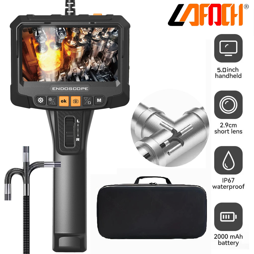 Kamera inspekcyjna 360° z obrotowymi soczewkami i wyświetlaczem ips 5 cali