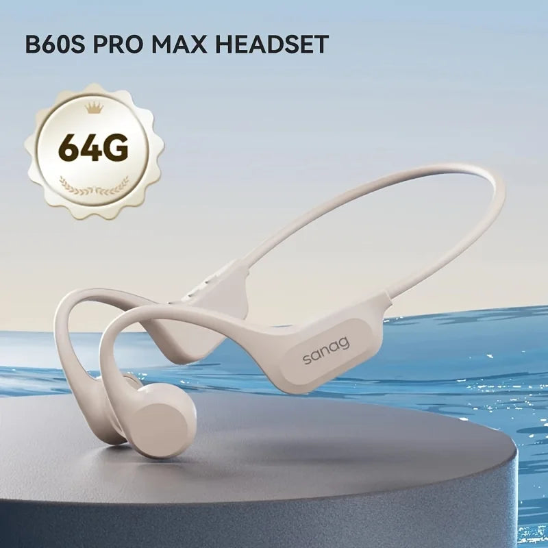 Słuchawki pływackie sanag b60s z przewodnictwem kostnym ipx8 bluetooth mp3