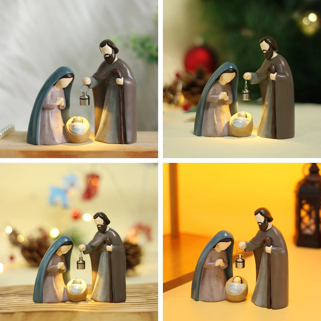 Luminous Nativity Scene Ornament Set - Holiday Decor