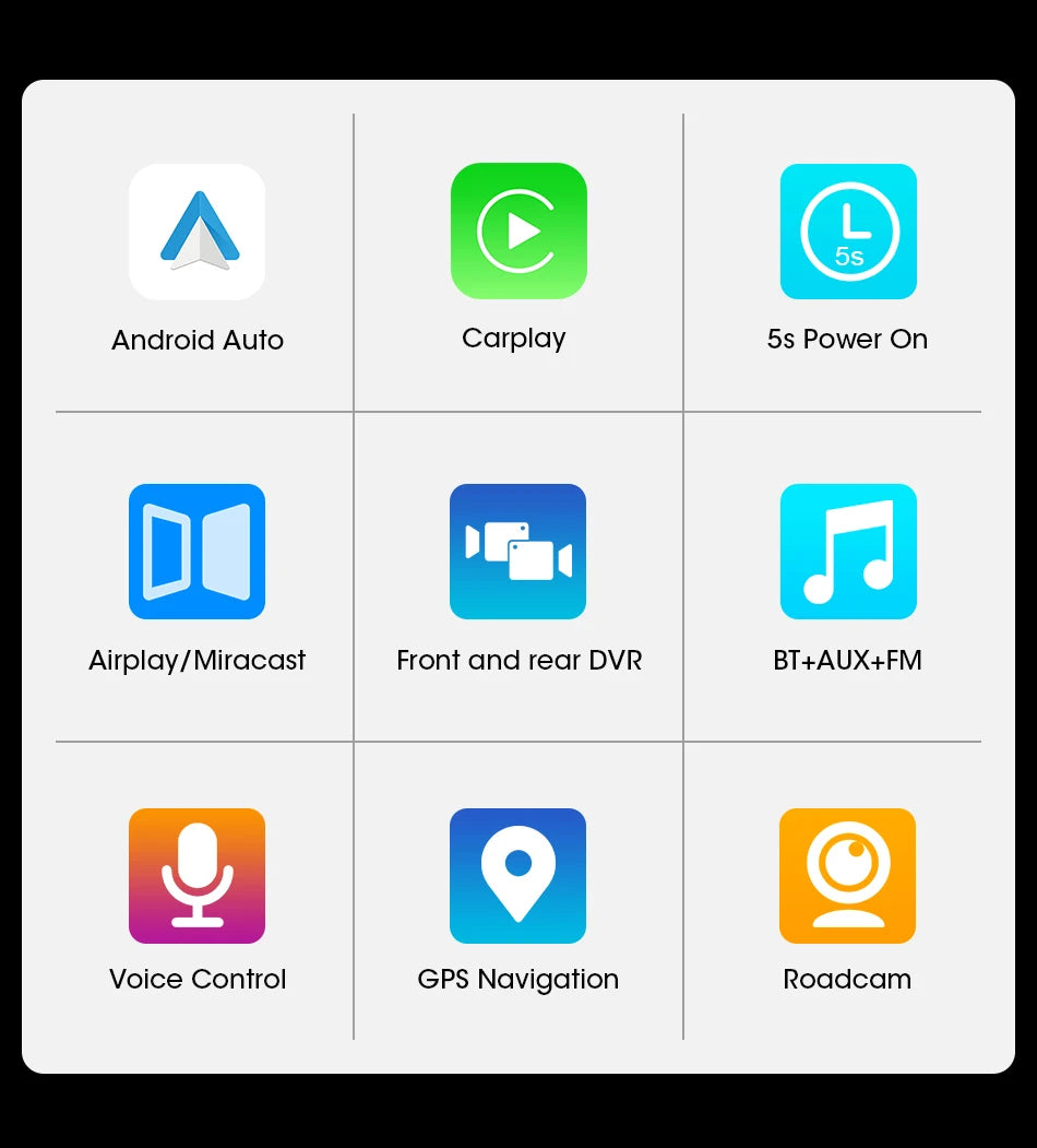 Kamera samochodowa 4k 10/11.26" z bezprzewodowym carplay i android auto | gps | podwójny obiektyw