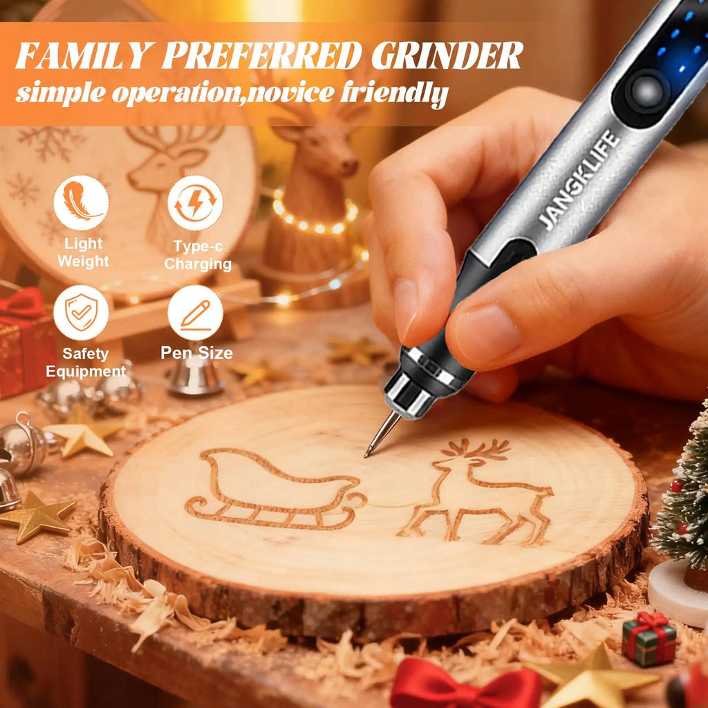 JANGKLIFE USB Cordless Rotary Tool Kit - Engraving Pen for Wood, Metal, Jewelry, Glass