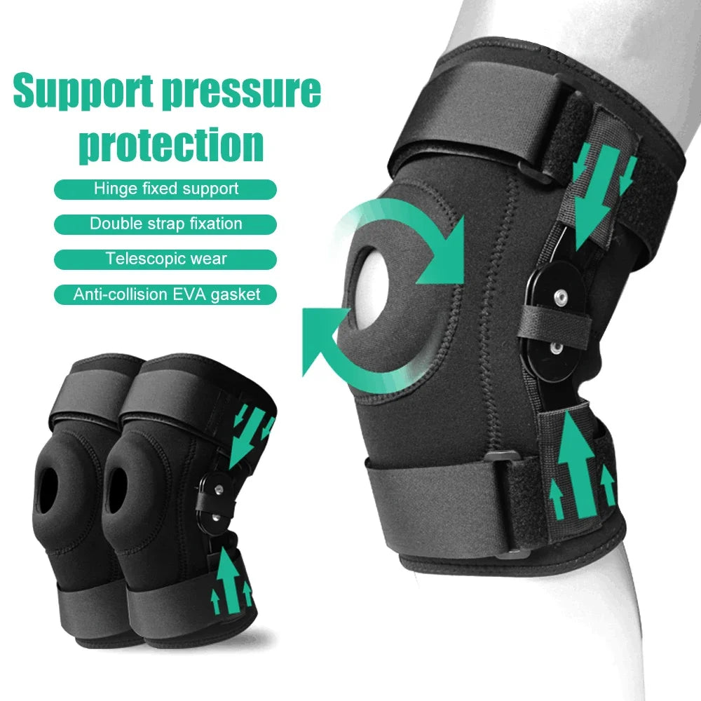 Adjustable Knee Brace with Side Stabilizers & Gel Pads for Joint Support