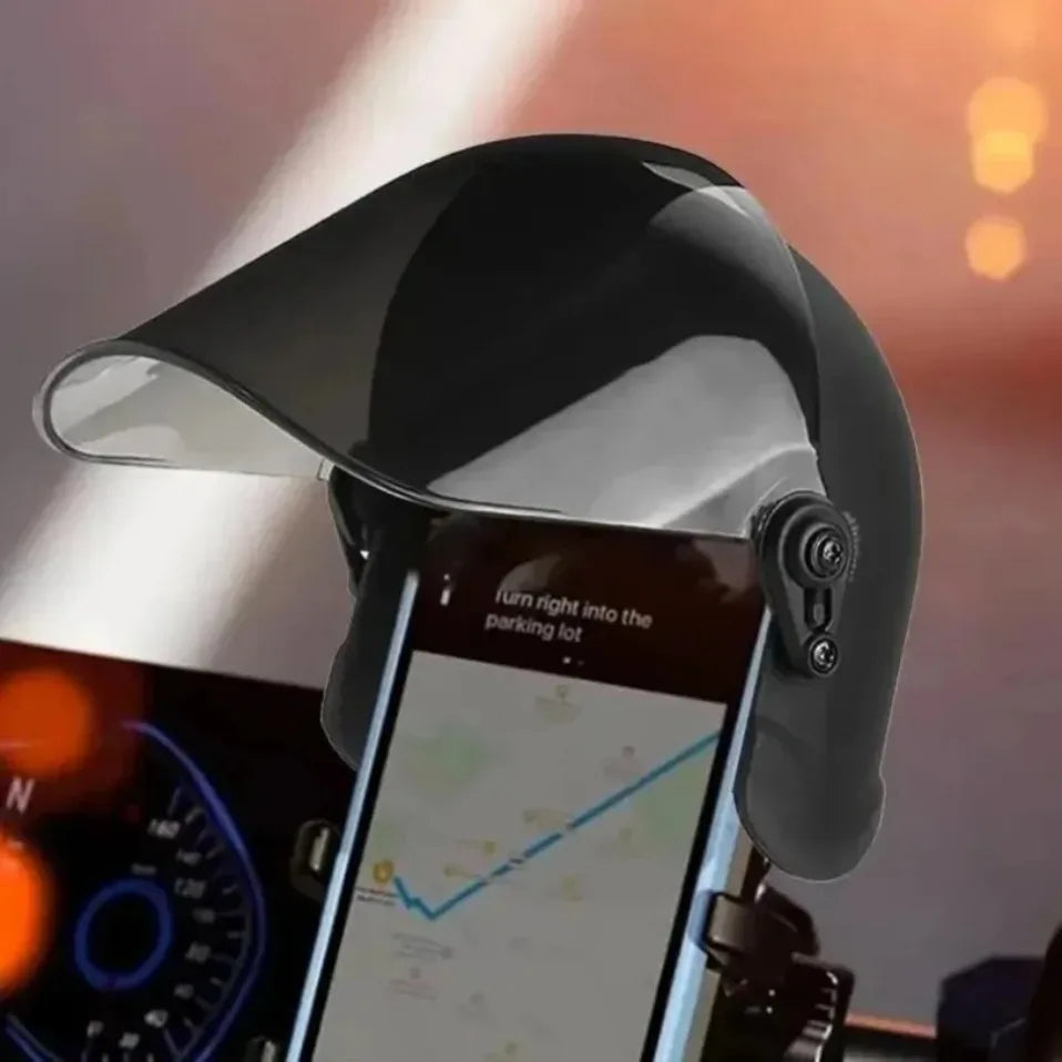 Wodoodporny uchwyt na telefon do motocykla z osłoną przeciwsłoneczną i ochroną przed deszczem