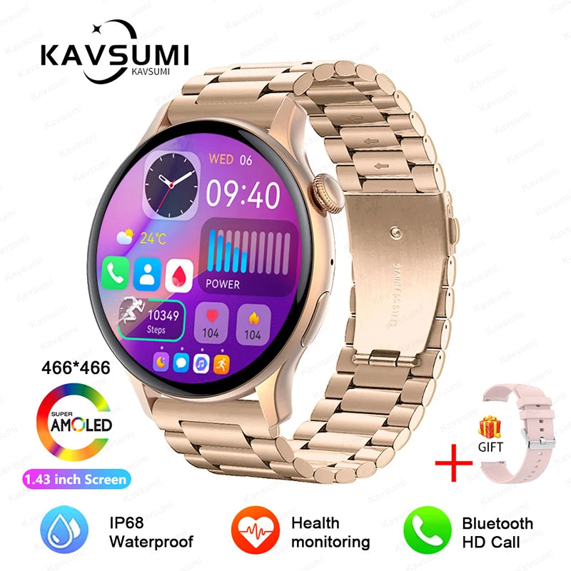 Women's Elegant AMOLED Smartwatch with GPS & Bluetooth Calling