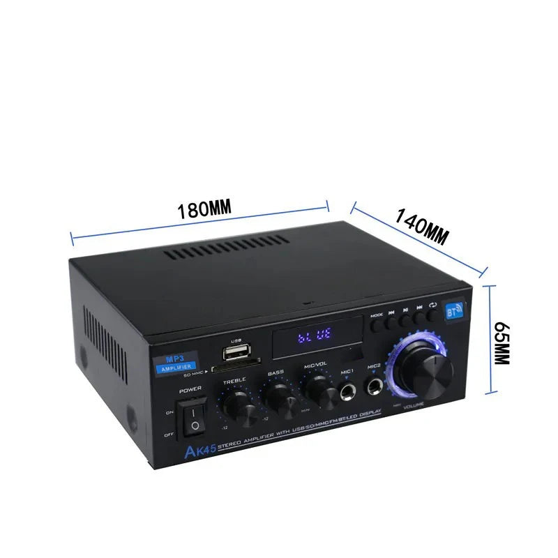 Wzmacniacz audio vabena ak45 hifi digital bluetooth 350w*2 | stereo do domu i samochodu
